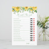 黄色のブライダルシャワーゲーム彼は彼女が言った (スタンド正面)