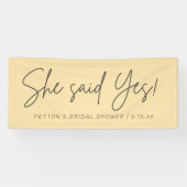 黄色のブライダルシャワー彼女はYes 横断幕 (横)