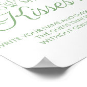 黄色のブライダルシャワー推測キスゲーム ポスター (角)