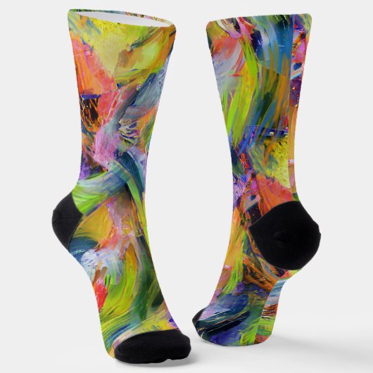 黄色のブラシストローク ソックス (傾斜あり)