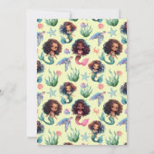 黄色のブラックマーメイド誕生日パーティー招待状 招待状 (裏面)