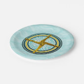 黄色のブリジッドのクロス（青） ペーパープレート (アングル)