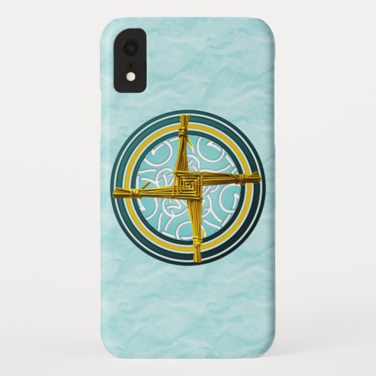 黄色のブリジッドのクロス（青） Case-Mate iPhoneケース (裏面)