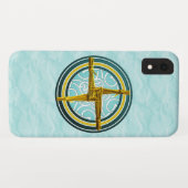 黄色のブリジッドのクロス（青） Case-Mate iPhoneケース (裏面(横))