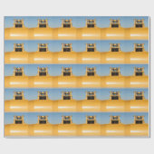 黄色のブルドーザーパターン ラッピングペーパー (フラット)