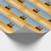 黄色のブルドーザーパターン ラッピングペーパー (角)