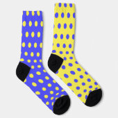 黄色のブルーソックス、水玉模様または選択カラー ソックス (右)