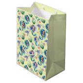 黄色のブルーマーメイド誕生日ギフトバッグ ミディアムペーパーバッグ (裏面アングル)