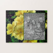 黄色のプリムローズの花あなたの写真を追加 ジグソーパズル (横)