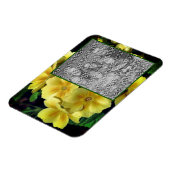 黄色のプリムローズの花あなたの写真を追加 マグネット (左側)