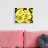 黄色のプリムローズの花自分の写真を作成 キャンバスプリント (インサイチュ (リビング))