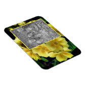 黄色のプリムローズの花自分の写真を作成 マグネット (右側)