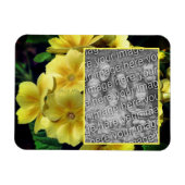 黄色のプリムローズの花自分の写真を作成 マグネット (横)