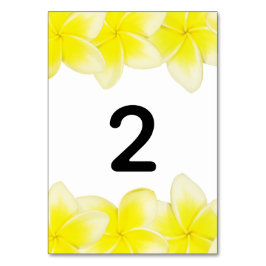 黄色のプルメリアフ結婚ランギパニのテーブル番号 テーブルナンバー