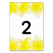 黄色のプルメリアフ結婚ランギパニのテーブル番号 テーブルナンバー (裏面)