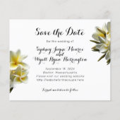 黄色のプルメリア予算の日付の結婚式カードを保存 チラシ (正面)