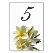 黄色のプルメリア結婚のテーブル番号カード テーブルナンバー (正面)