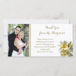 黄色のプルメリア結婚写真ありがとう サンキューカード