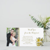 黄色のプルメリア結婚写真ありがとう サンキューカード (スタンド正面)