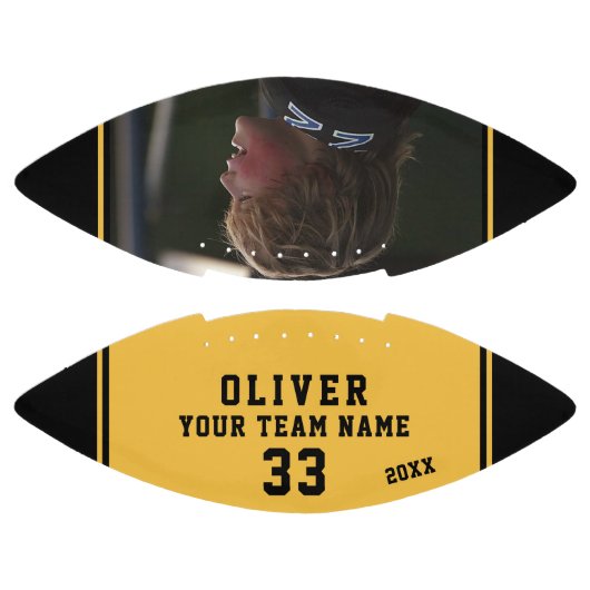 黄色のプレイヤー名番号チームフォト アメリカンフットボール (パネル)