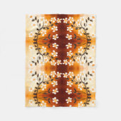 黄色のプレチルホワイトフローラプリント フリースブランケット (正面)