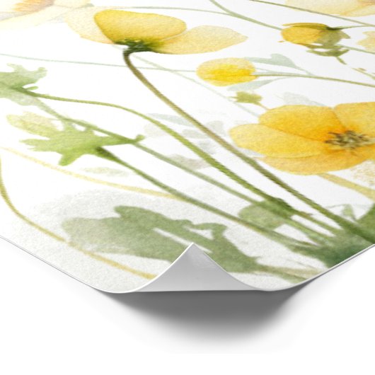 黄色のベビーで開花ワイルドフラワーウェルカムポスター ポスター (角)