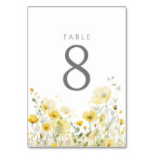 黄色のベビーの開花フローラ野生の花の赤ちゃんシャワー テーブルナンバー (正面)