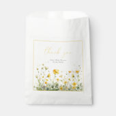 黄色のベビーの開花フローラ野生の花の赤ちゃんシャワー フェイバーバッグ (正面)