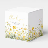 黄色のベビーの開花フローラ野生の花の赤ちゃんシャワー フェイバーボックス (正面サイド)