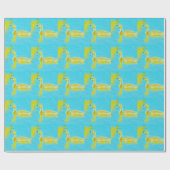 黄色のベビーガチョウと淡青色の水 ラッピングペーパー (フラット)