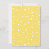 黄色のベビー足はベビーシャワーでドライブ 招待状 (裏面)
