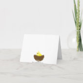 黄色のベビー鳥の巣サンキューノートカード サンキューカード (裏面)