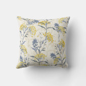 黄色のベリーと秋のシームレスなパターンヴィンテージ クッション (裏面)