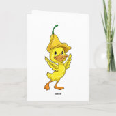 黄色のベルキャップを被ったアヒル カード (裏面)