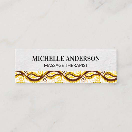 黄色のペイズリーパターン スキニー名刺 (正面)