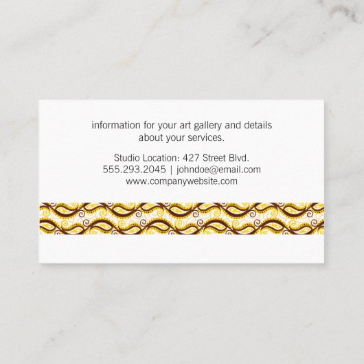 黄色のペイズリーパターン 名刺 (裏面)