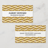 黄色のペイズリーパターン 名刺 (正面/裏面)