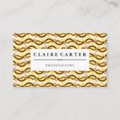 黄色のペイズリーパターン 名刺 (正面)