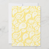 黄色のペイズリー結婚式招待状 招待状 (裏面)