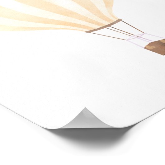 黄色のホットエアバルーンのベビー部屋装飾ポスター ポスター (角)