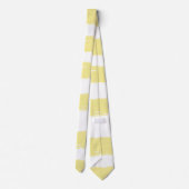 黄色のホワイトウォーター色のストライプ ネクタイ (裏面)