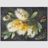 黄色のボトルブラシの花の切り離し 薄葉紙 (正面)