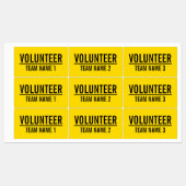 黄色のボランティアバカスタムッジ（チーム名） ラベル (シート)