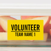 黄色のボランティアバカスタムッジ（チーム名） ラベル (貼付)