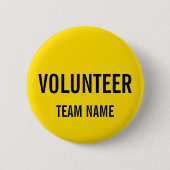 黄色のボランティアバカスタムッジ（チーム名） 缶バッジ (正面)