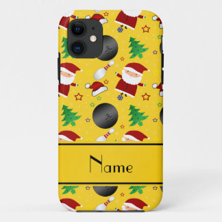 黄色のボーリングパーソナライズされたクリスマスパターン iPhone 11 ケース