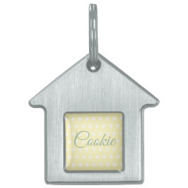 黄色のポカドット ペットネームタグ