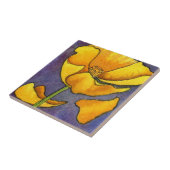 "黄色のポピー"キッチンガーデンセラミックタイル タイル (側面)