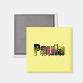 黄色のポーラスクエアマグネット マグネット (正面/裏面)