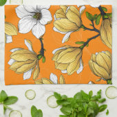 黄色のマグノリアの庭 キッチンタオル (折り畳み)